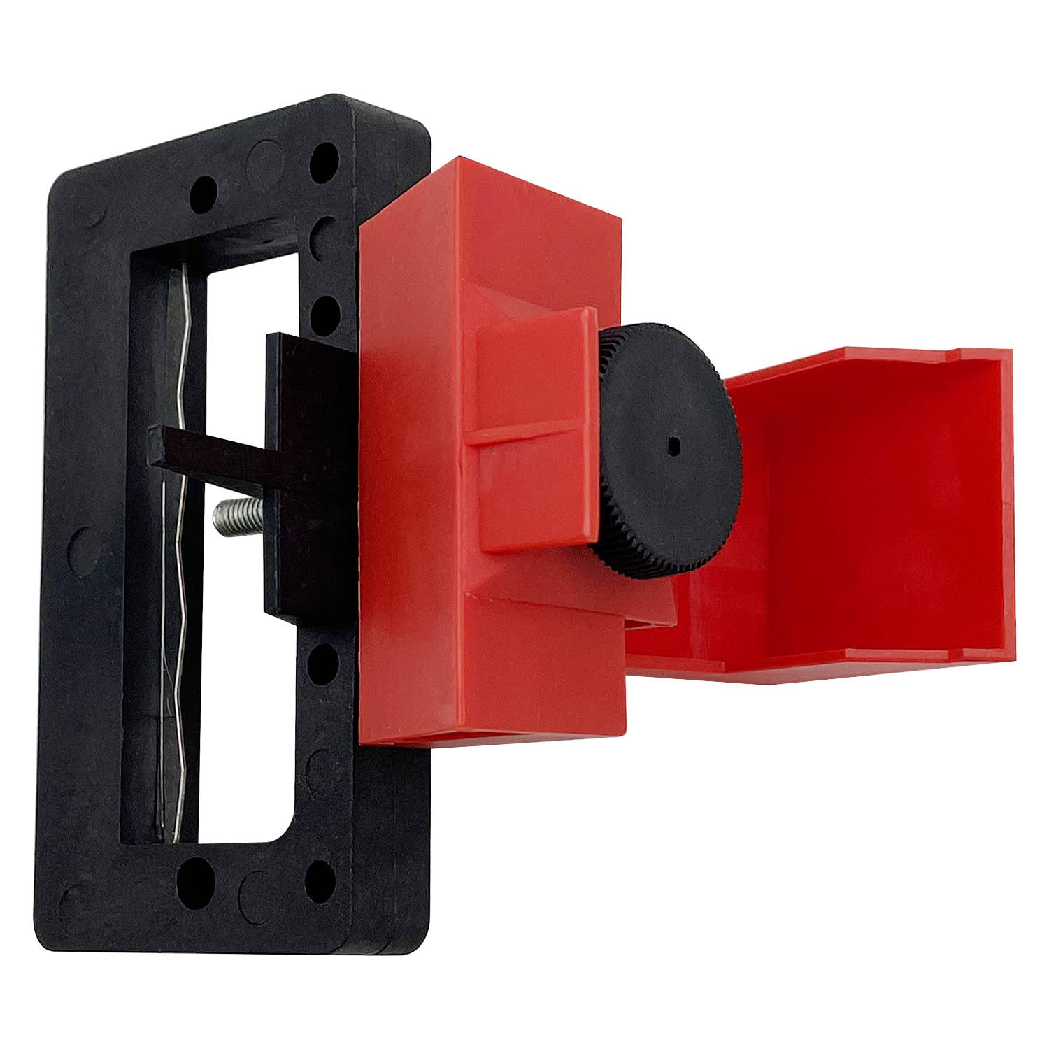 ManuFast Circuit Breaker Lockout Device – Large Clamp-On Style (480/600V), 3-Pack, Durable Red Housing, Adjustable Knobs