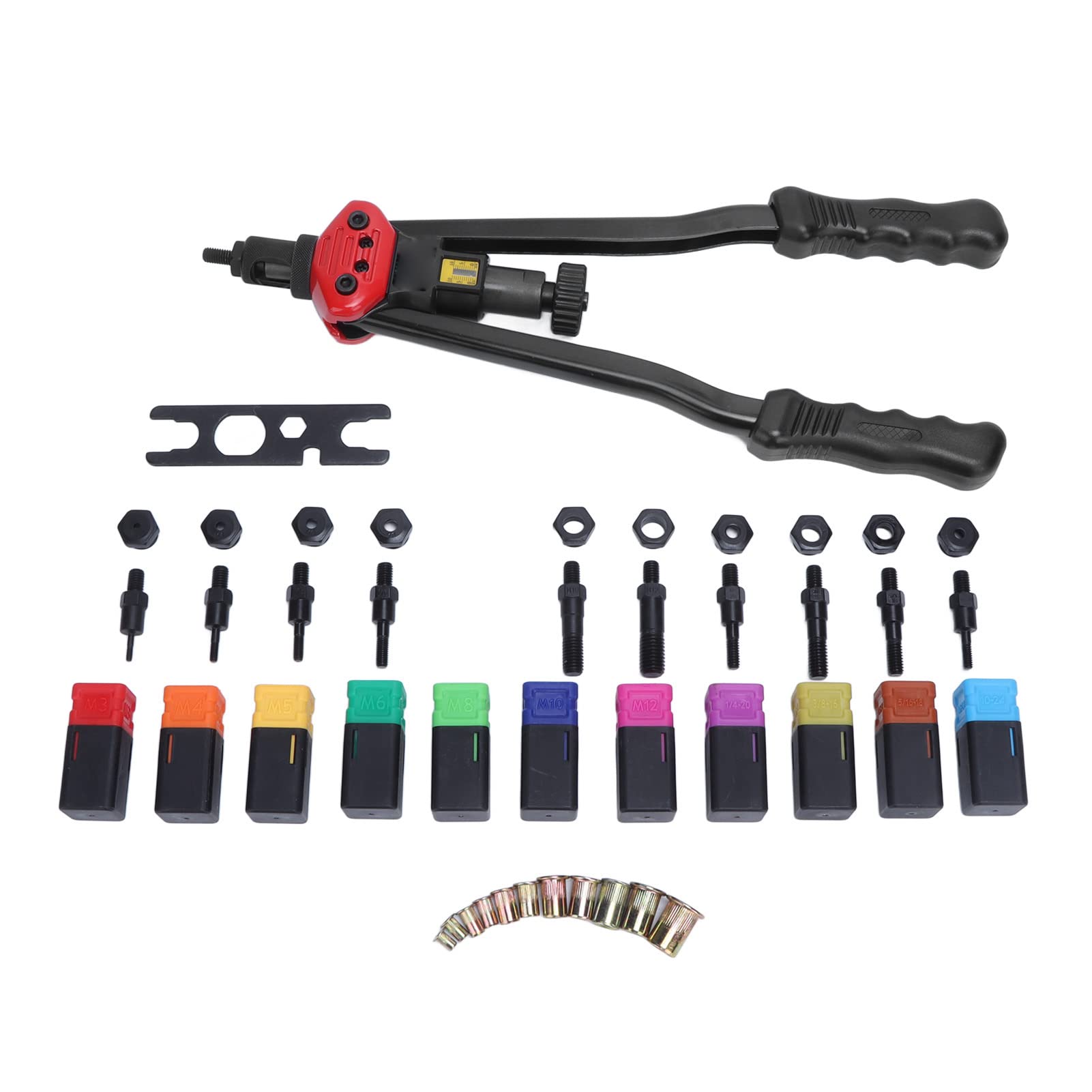 Chiave Rivettatrice Manuale con Inserti Rivetti 16 Pollici, Set