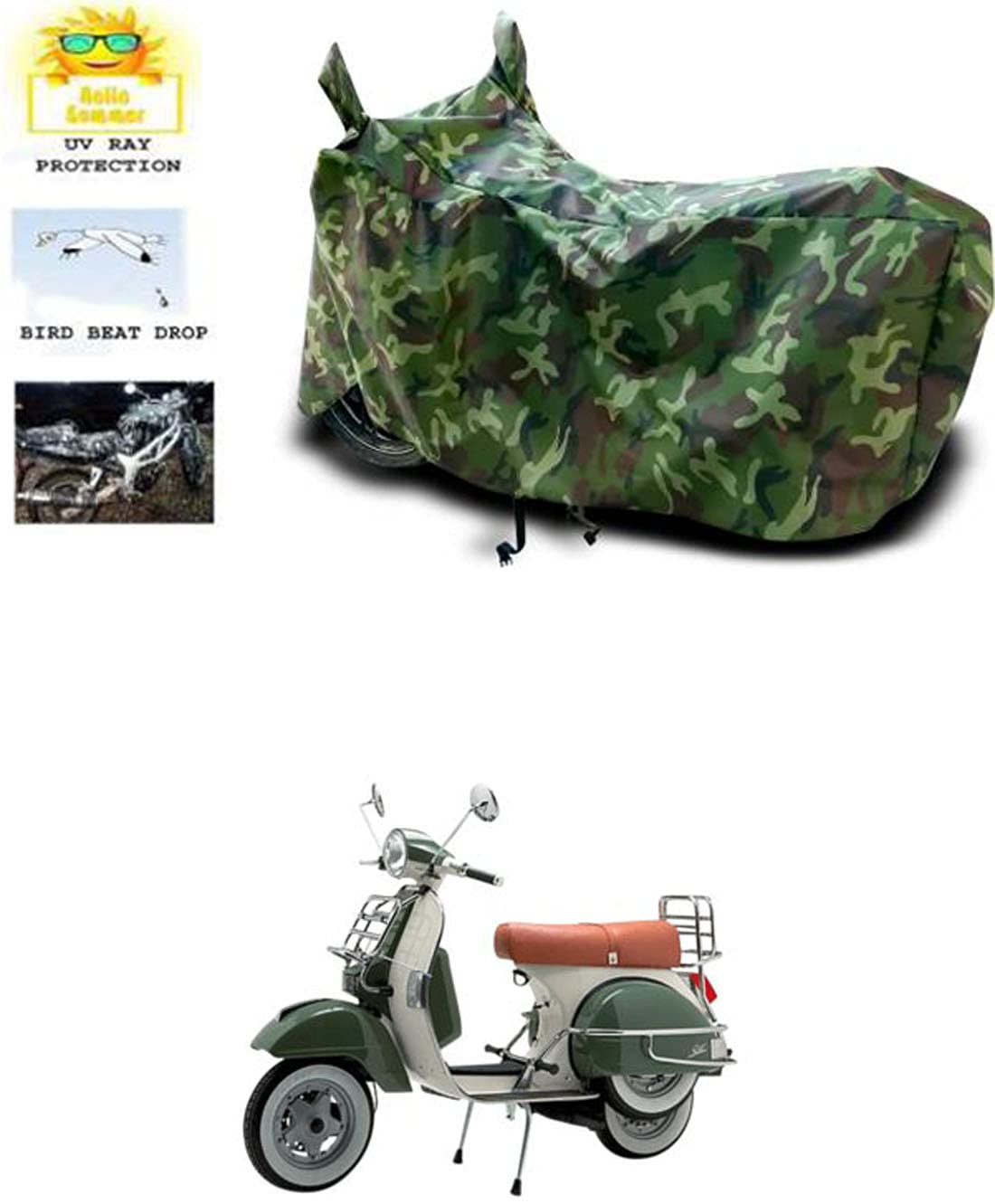 RONISHMulticolor (Green ) Two Wheeler Cover for LML NV