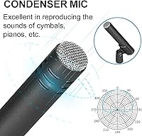 Vista 4 de Depusheng Juego de micrófonos de batería de 7 piezas con 5 micrófonos de percusión dinámicos y 2 micrófonos de percusión de condensador ideal