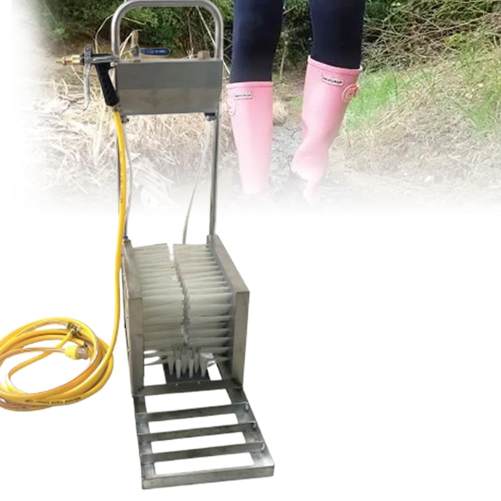 Cepillo para Botas De Acero con Spray De Agua | Limpieza 360°,Calzado Agrícola,Botas De Trabajo,Rancho,Sitio De Construcción,Jardín,Uso Exterior,Resistente