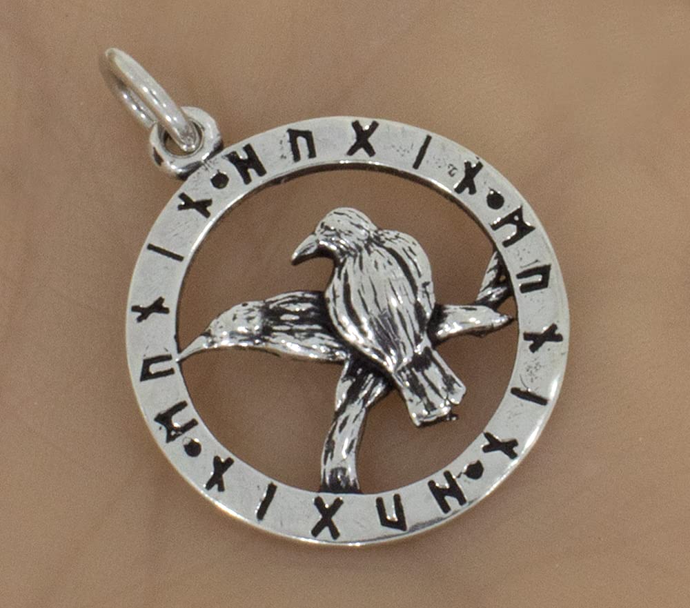 AFP Anhänger Odins Raben Runen 925 Sterling Silber AS-681