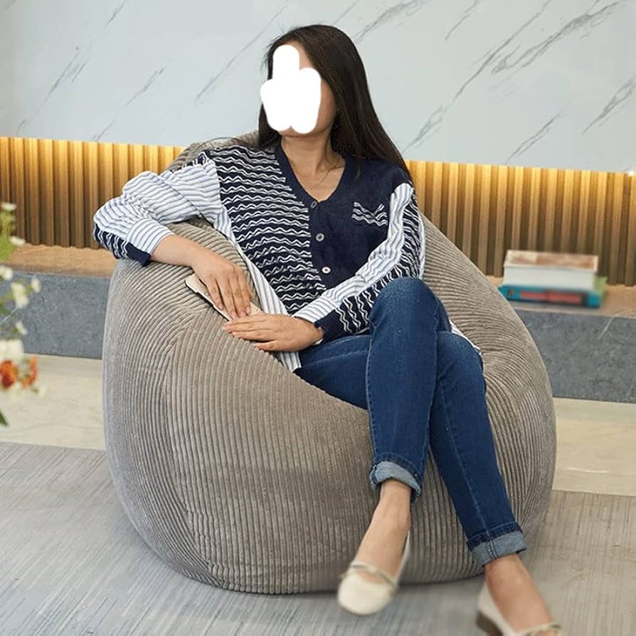 ビーンバッグソファ ダークブラウン ストライプ srts34 ビーンバッグソファ ダークブラウン ストライプ srts34 レザー