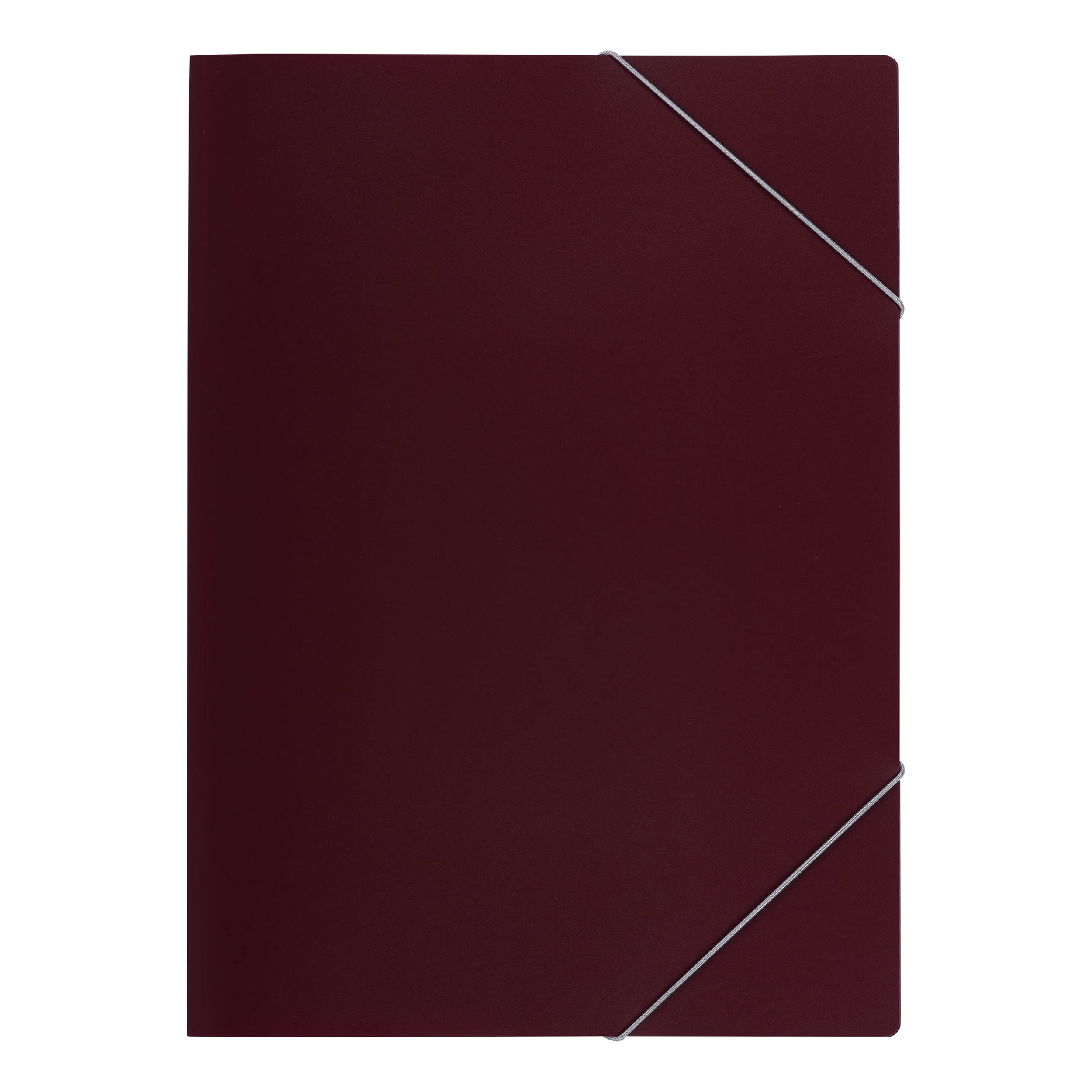 Elba 33490AZ Lot de 10 chemises à élastiques en plastique PP 0,05 mm Anthracite Capacité env. 50 feuilles DIN A4 Chemise à rabats en plastique bordeaux