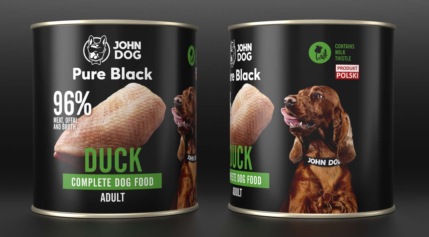 KARMA MOKRA John Dog PURE BLACK DOROSŁY KACZKA 800g*6