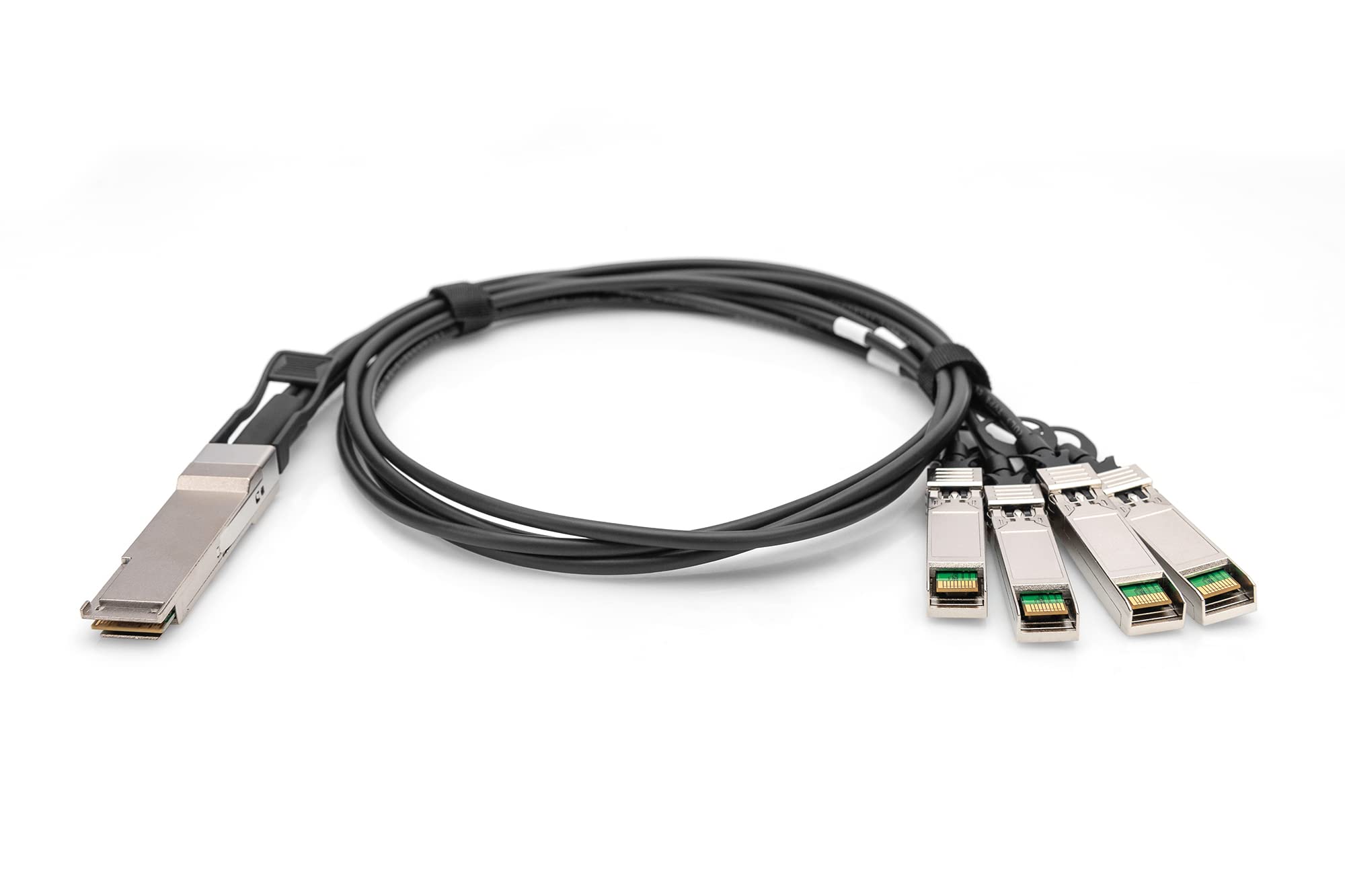 DIGITUS universal 40 Gbit/s QSFP+ to 4x SFP+ 10 Gbit/s DAC-Breakout Cable - 2m - 10 Gbit/s por canal - Cable de red - Direct Attach Cable - Direct Attach Copper