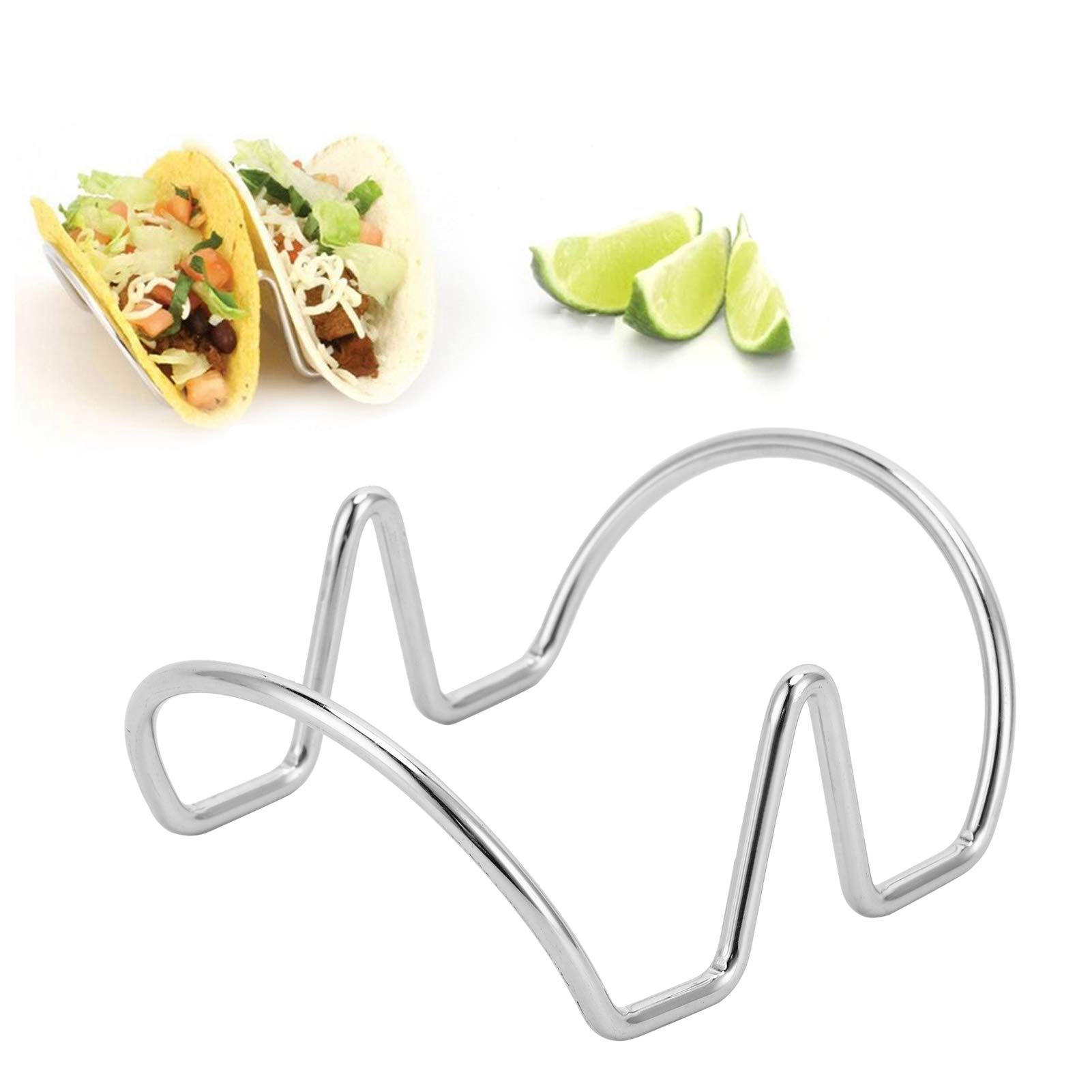 Taco Holder Stainless Steel Robust Stand Kitchen Accessory for Home Restaurant (U-shaped 2 grid)
