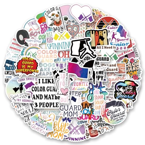 120Pcs Color Guard Stickers, Color Guard Lovers Stickers Decals for Laptop Water Bottle Bike Skateboard Luggage Computer Hydro Flask, Best Gift for Teens Adults(Color Guard)