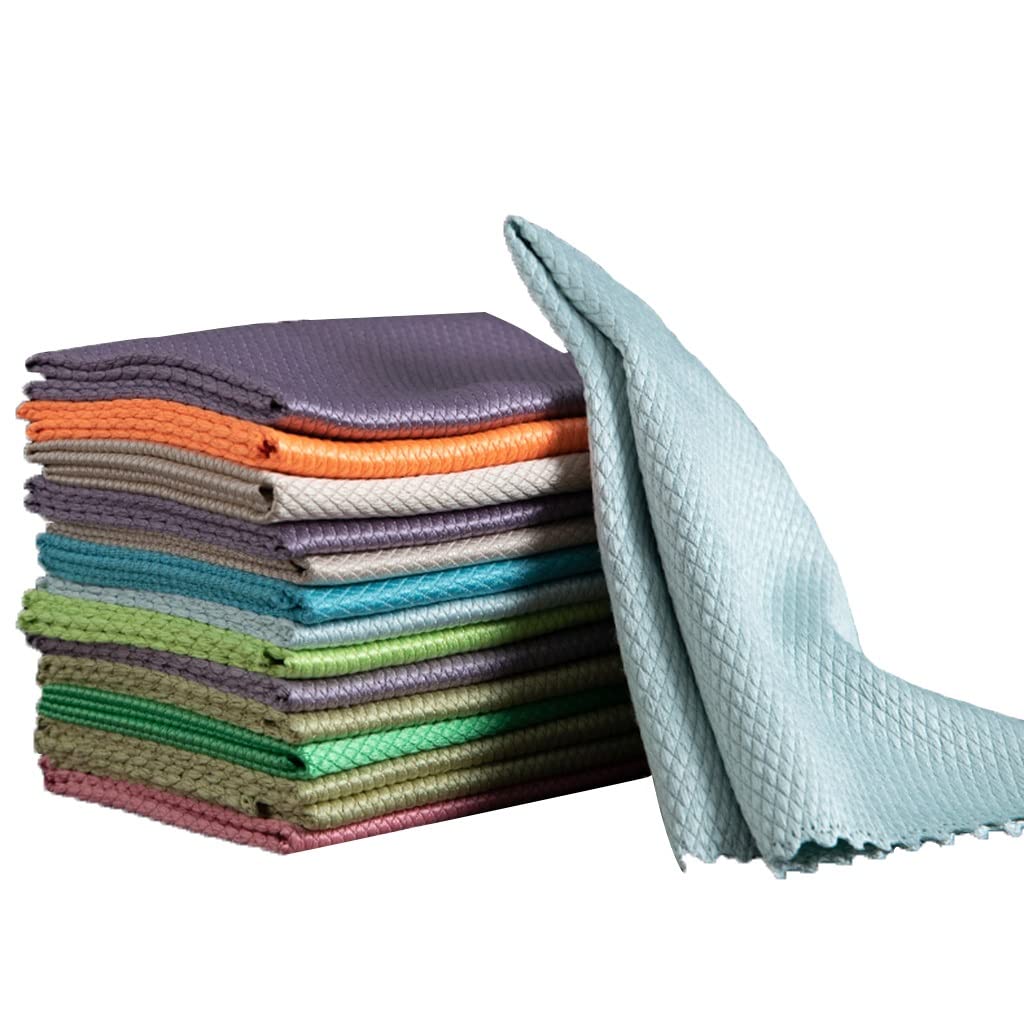 Mikrofaser-Reinigungstuch, Reinigungstuch Mikrofaser-Reinigungstuch, Mehrzweck-Fischschuppentuch for Küche/Bad/Büro, Leicht zu reinigen, Starke Wasseraufnahme(20pcs,40x50cm)