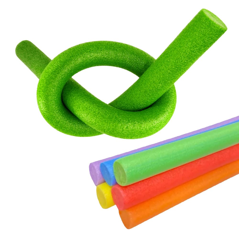 Set of 2 Flexible Swimming Pool Noodles - Noodle Float Aid Woggle Logs Noodles Water Flexible Wet Swim - Strong & Flexible - 6 Colours, Adults Kids Foam Pools Ring Toys - 145cm