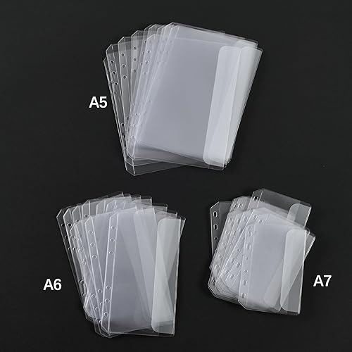 Miniatura 8 de 12 bolsillos para carpetas A6 sin cremalleras, sobres de presupuesto sin cremallera con tapas, bolsa A6 para carpeta de 6 anillos, organizador de