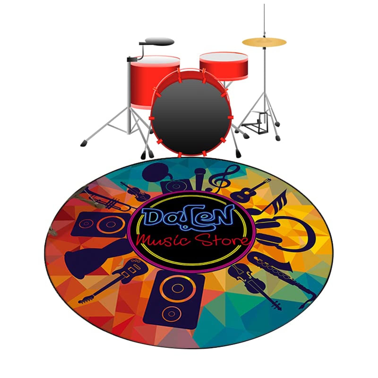 Zenithia Schlagzeug Teppich Runddrum,Drum Teppich,Teppich in Musikinstrumente & DJ-Equipment,rutschfeste Decke Für E-Drum-Kits Bass Drum Snare Und Andere rutschfeste Trommel Teppiche