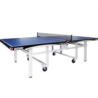 Butterfly Centrefold 25 ITTF-Approved Table Tennis Table - Rollaway Ping Pong with 25mm Top, 5-Year Warranty, Free Net, No Assembly