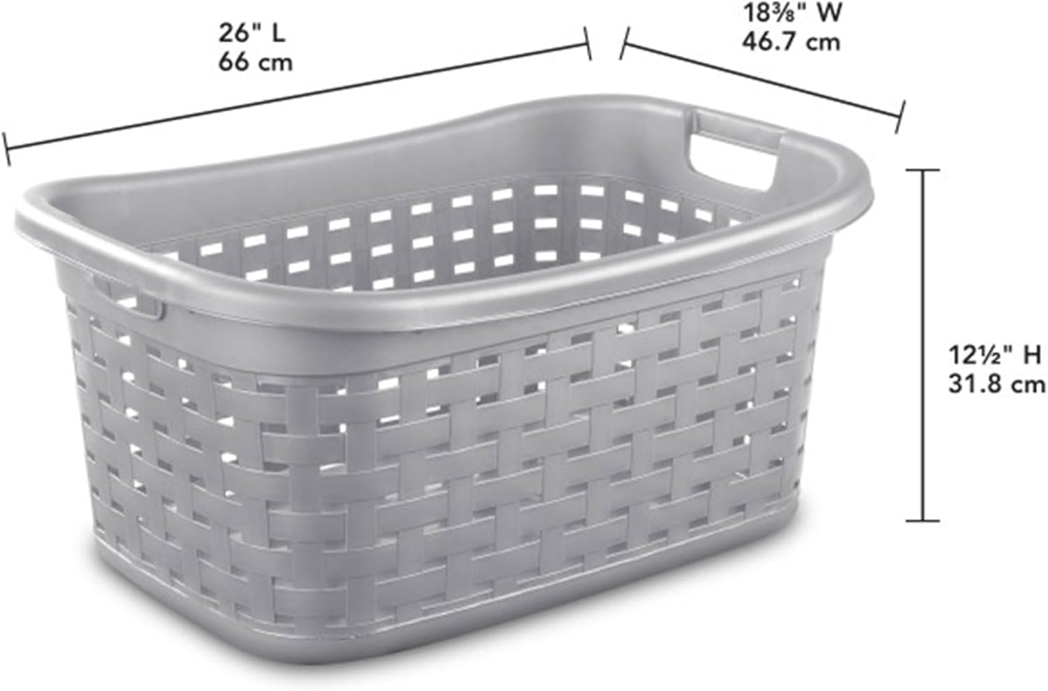 Sterilite Cement Gray Durable Weave Laundry Basket with Wicker Pattern (18 Pack)