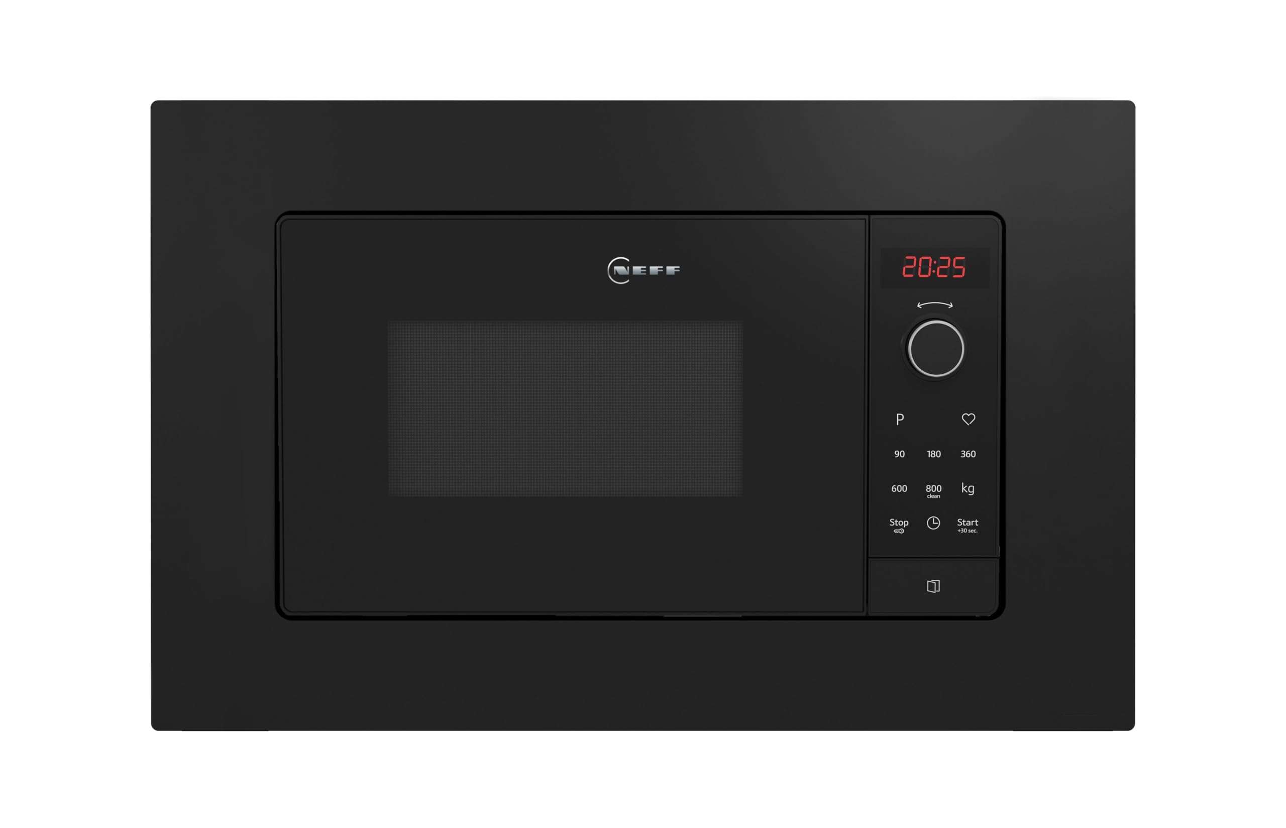 NEFF HLAWG26S3, N 50, Einbau-Mikrowelle ohne Grill, Automatikprogramme, Easy Clean Selbstreinigung, Einfache Bedienung durch Drehknebel und LED-Display Plus, Ideal für Hocheinbau mit Drehtür, Schwarz