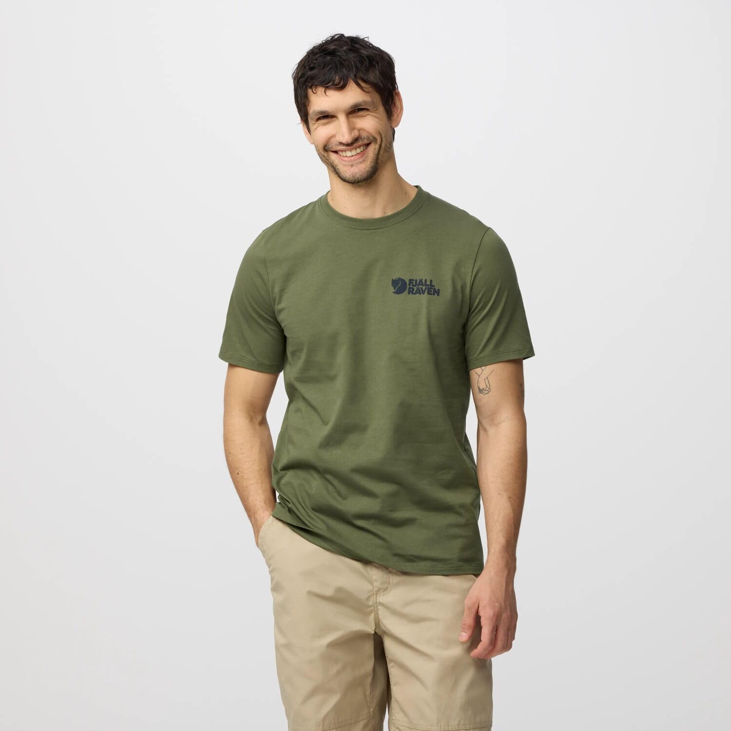 Fjällräven Męski T-shirt Swedish Forest, zielony Laurel Green, XS