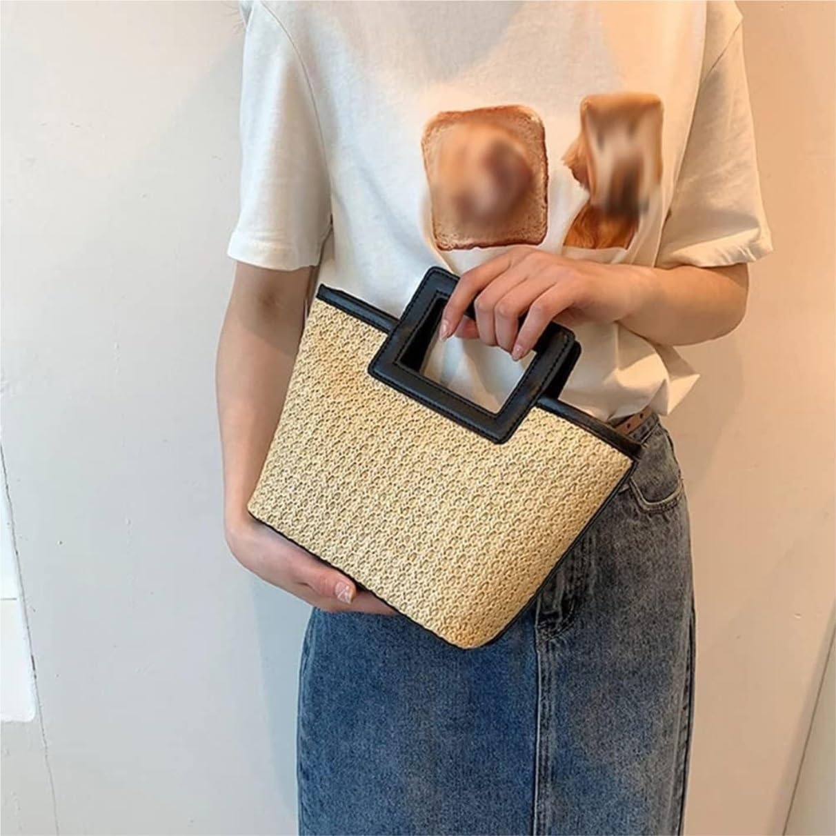 Borse da Spiaggia Borse di Paglia Estive Borsa A Tracolla Estiva Intrecciata A Mano da Donna Borsa Paglia Borse Estive