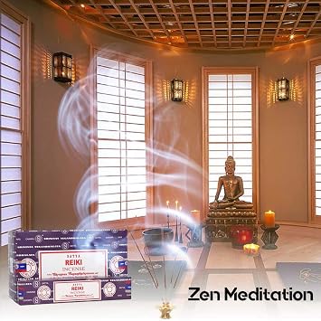 Satya Incense Sticks, 12 Count - Nag Champa Reiki, Original from Srinivas Sugandhalaya Factory