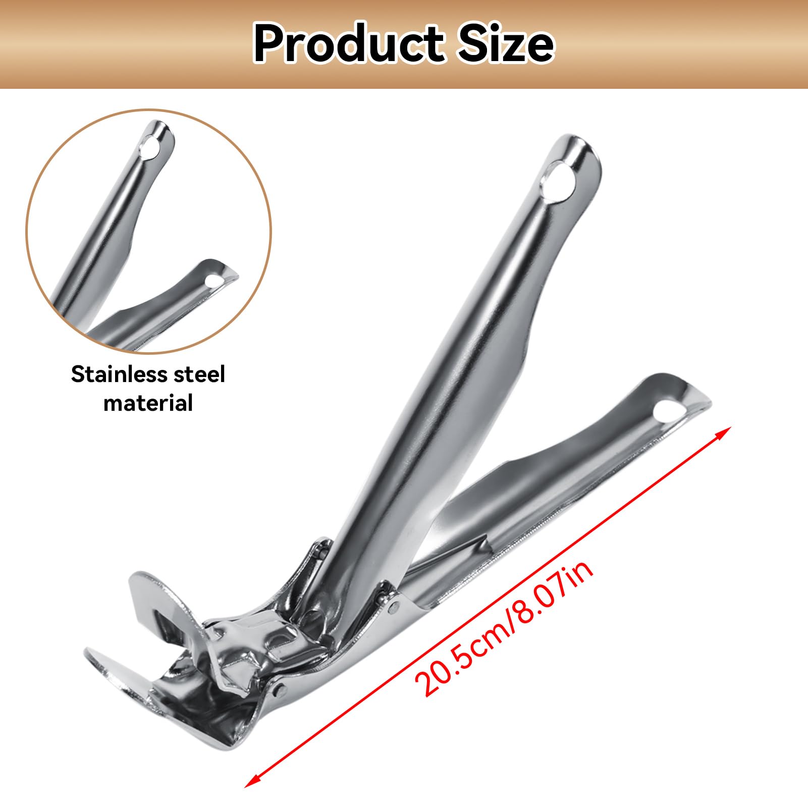 Pinza Antiscottatura in Acciaio Inox, Antiscivolo Multiuso Pinza per Piatti Caldi, Manico per Afferrare e Sollevare Ciotole, Facile da riporre, per forno, friggitrice ad aria