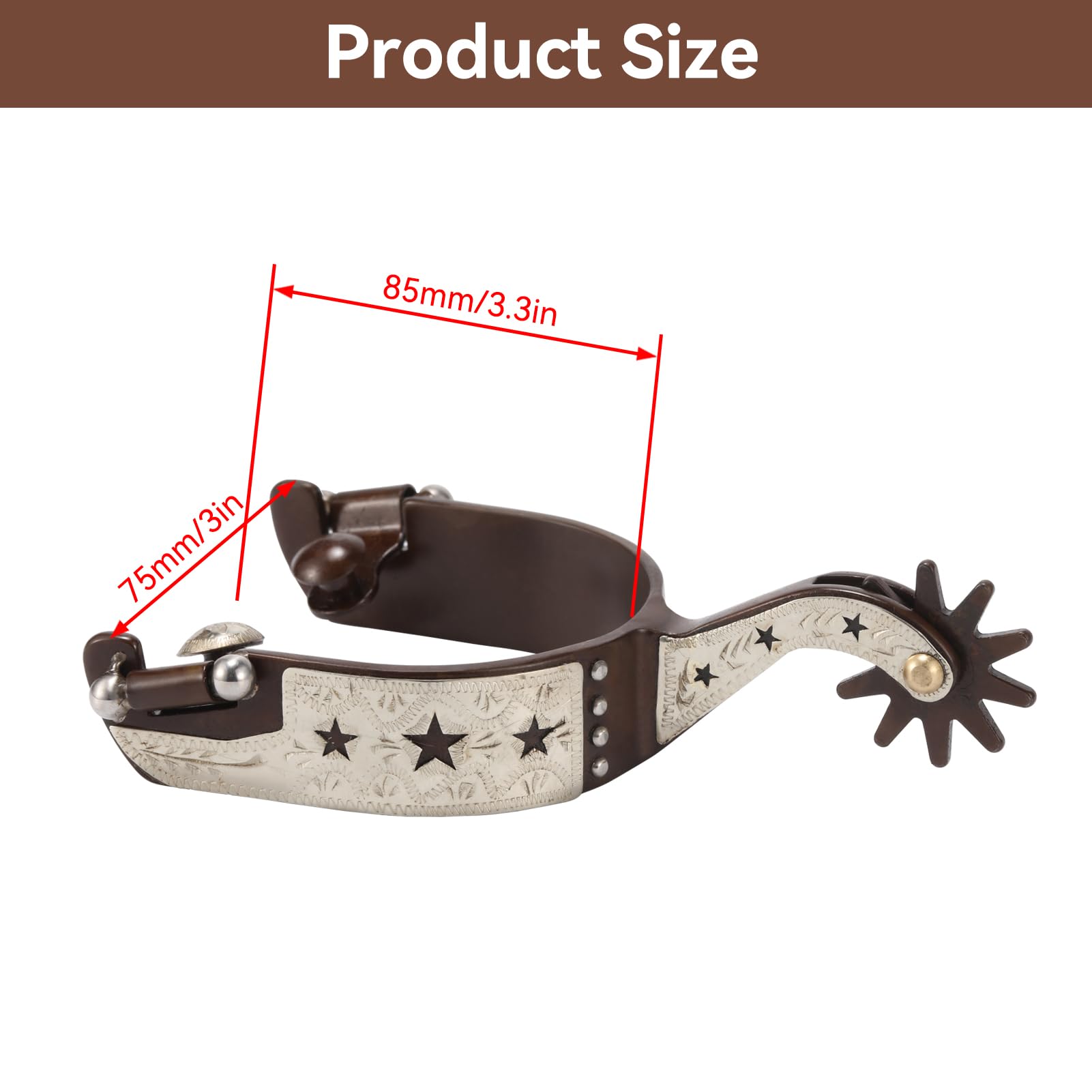 Speroni da Equitazione, 2 Pezzi Speroni Western da Cowboy Speroni da Cavallo in Acciaio Inossidabile Vintage con Ingranaggio Rotante per Cavalli, Pony, speroni da Equitazione antiruggine