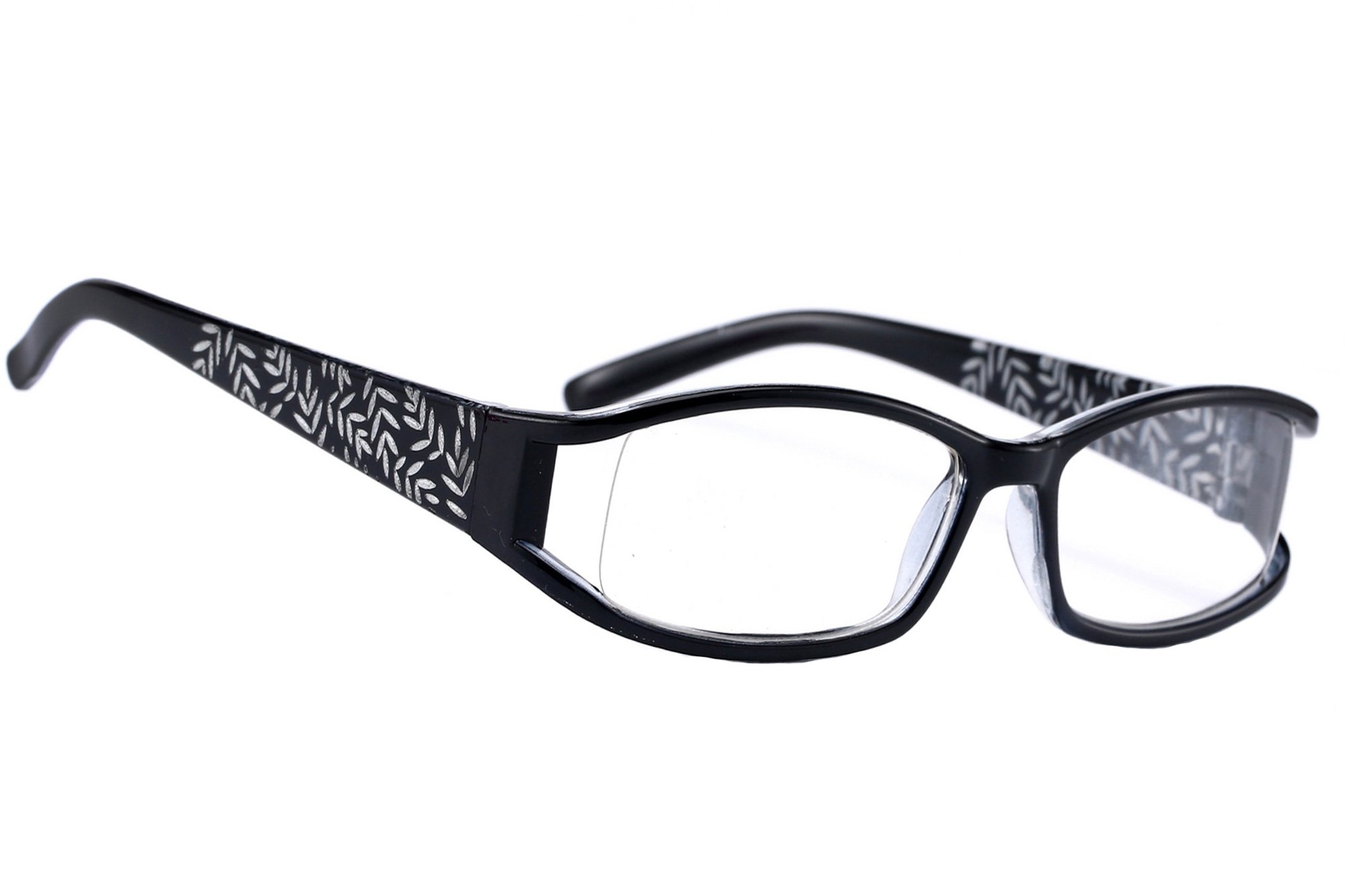 Women's Ladies Slim Reading glasse Original Retro Vintage +0.50 +0.75 +1.0 +1.5 +2.0 +2.5 +3.5 +4.00 Flower Design Vintage (+0.75, Black)