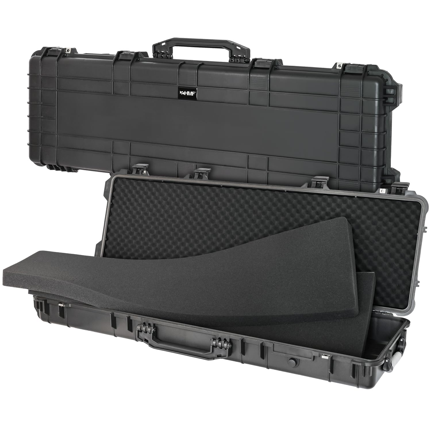 HMF Outdoor Waffenkoffer für Langwaffen ODK200, Wasserdichter IP67 Gewehrkoffer mit Rasterschaumstoff