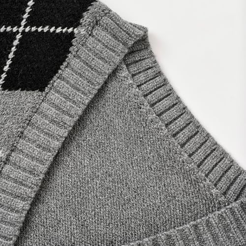 Image of Women's Sweater Vest,Y2K Sleeveless Pattern Preppy Style Knitted Crop Tank Top for Girl