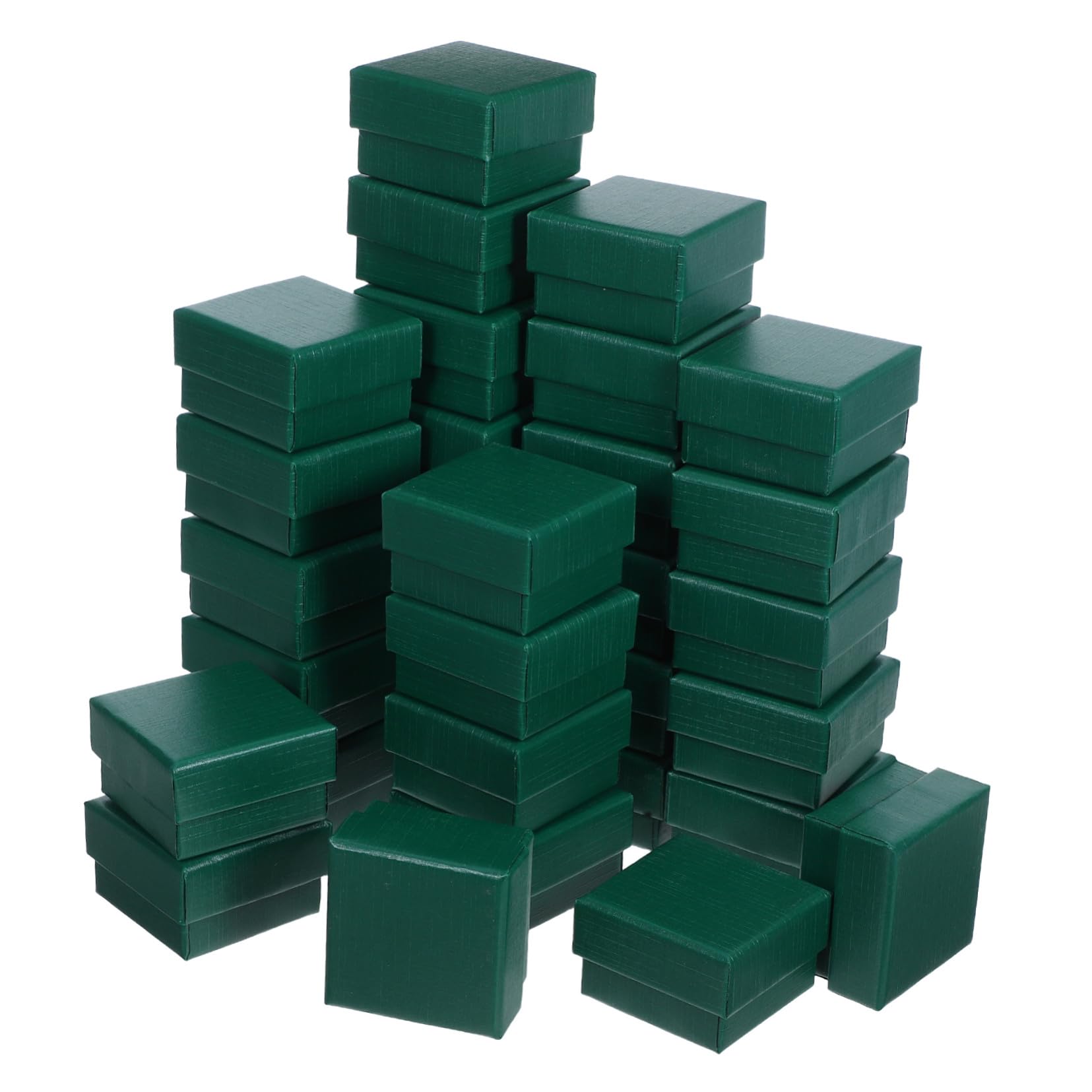 Boîtes à bijoux mini vertes lot de 32 coffrets compacts avec coussinet pour bagues et boucles