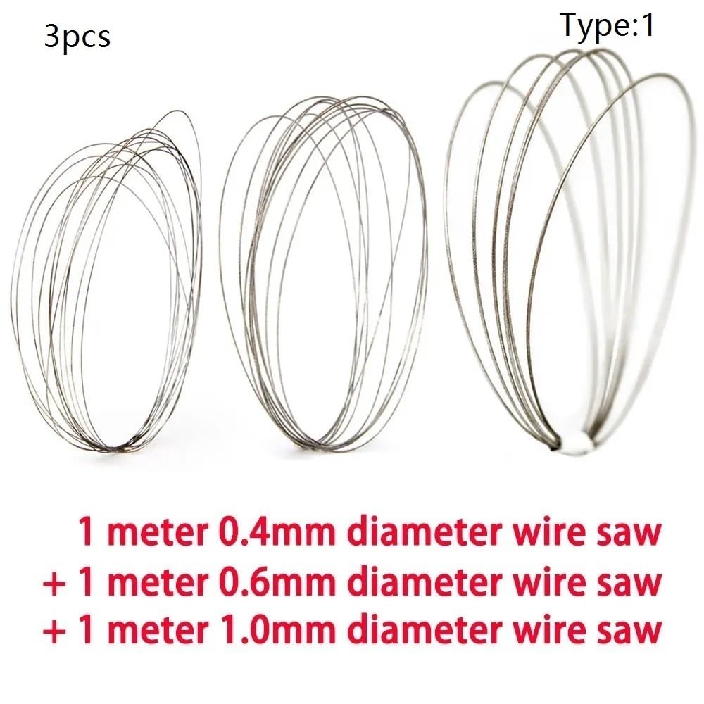 3 szt. Galwanizowane druty diamentowe Superfine 0,4 mm, 0,6 mm, 1 mm