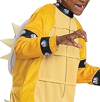 Vista 4 de Disfraz de Bowser con capucha, disfraz oficial de personaje de Super Mario para niños
