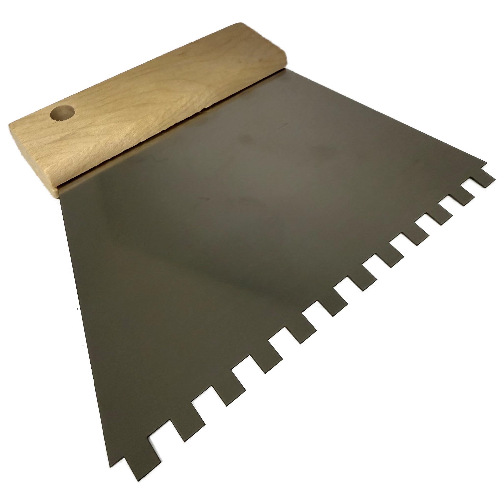 RM12 - Adhesivo para azulejos (12 unidades, 25 kg, espátula dentada, 6 mm, acero inoxidable, adhesivo flexible de dispersión, color blanco)