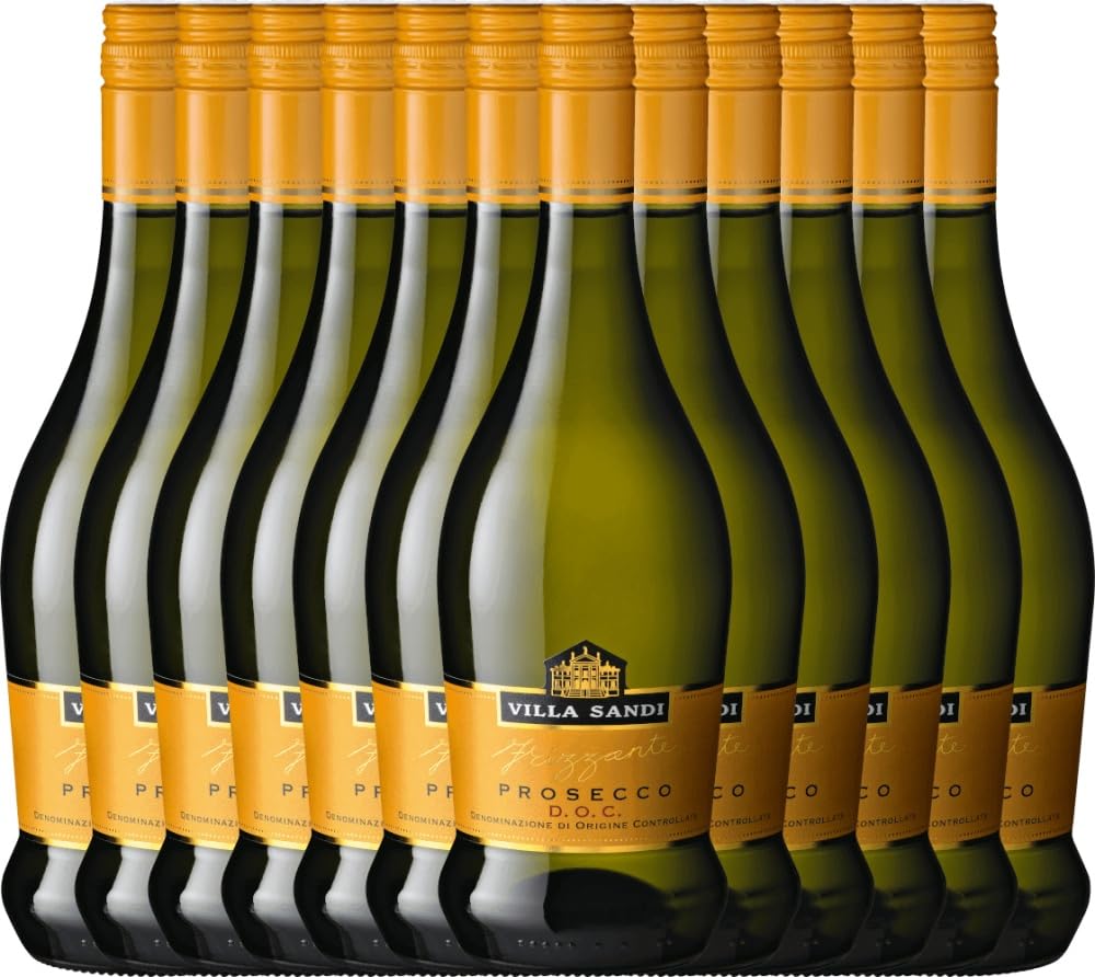 Prosecco Frizzante DOC von Villa Sandi - Perlwein 12 x 0,75l VINELLO - 12er - Weinpaket inkl. kostenlosem VINELLO.weinausgießer