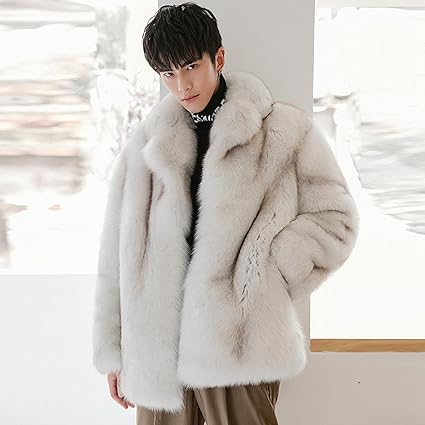 Amazon | [Taopagii] ファーコート メンズ 狐ファー 人工