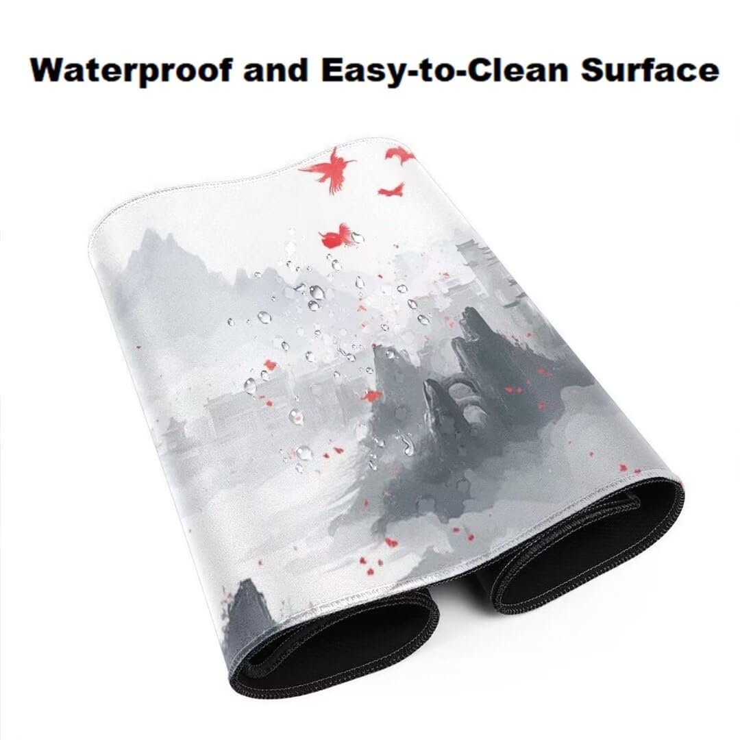 Japanischer Mauspad 1600 x 800mm, Mousepad XXL Schreibtischunterlage Tokio Mouse Pad, Wasserdicht und Rutschfest Gaming Mauspad, Verbessert Präzision, Gaming-Mauspads für Pc und Gaming Zubehör qw537