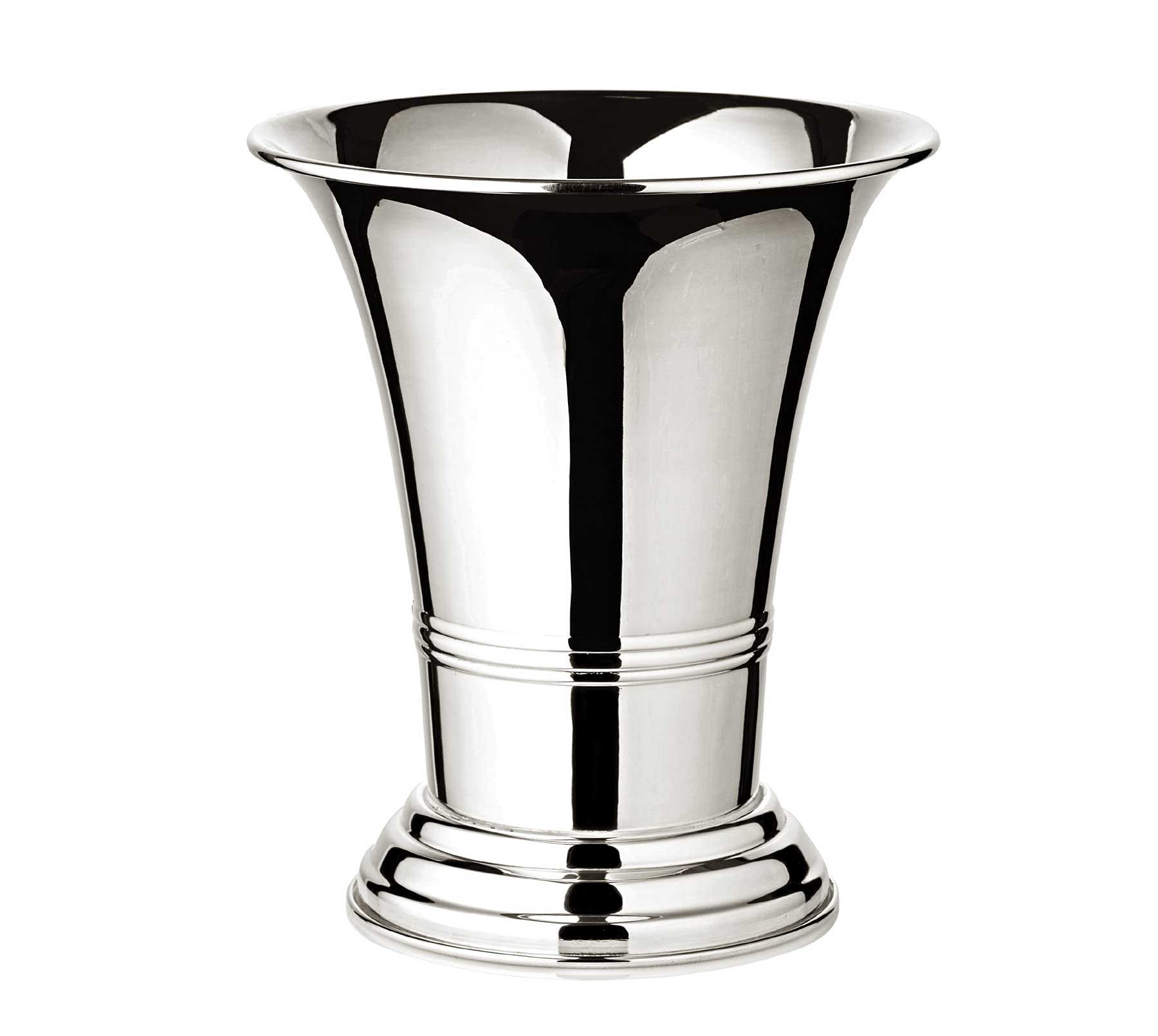 Edzard Silver Vase/Flower Pot Tromba, Heavy Plated, Height 6 In, Diameter 5.5 In