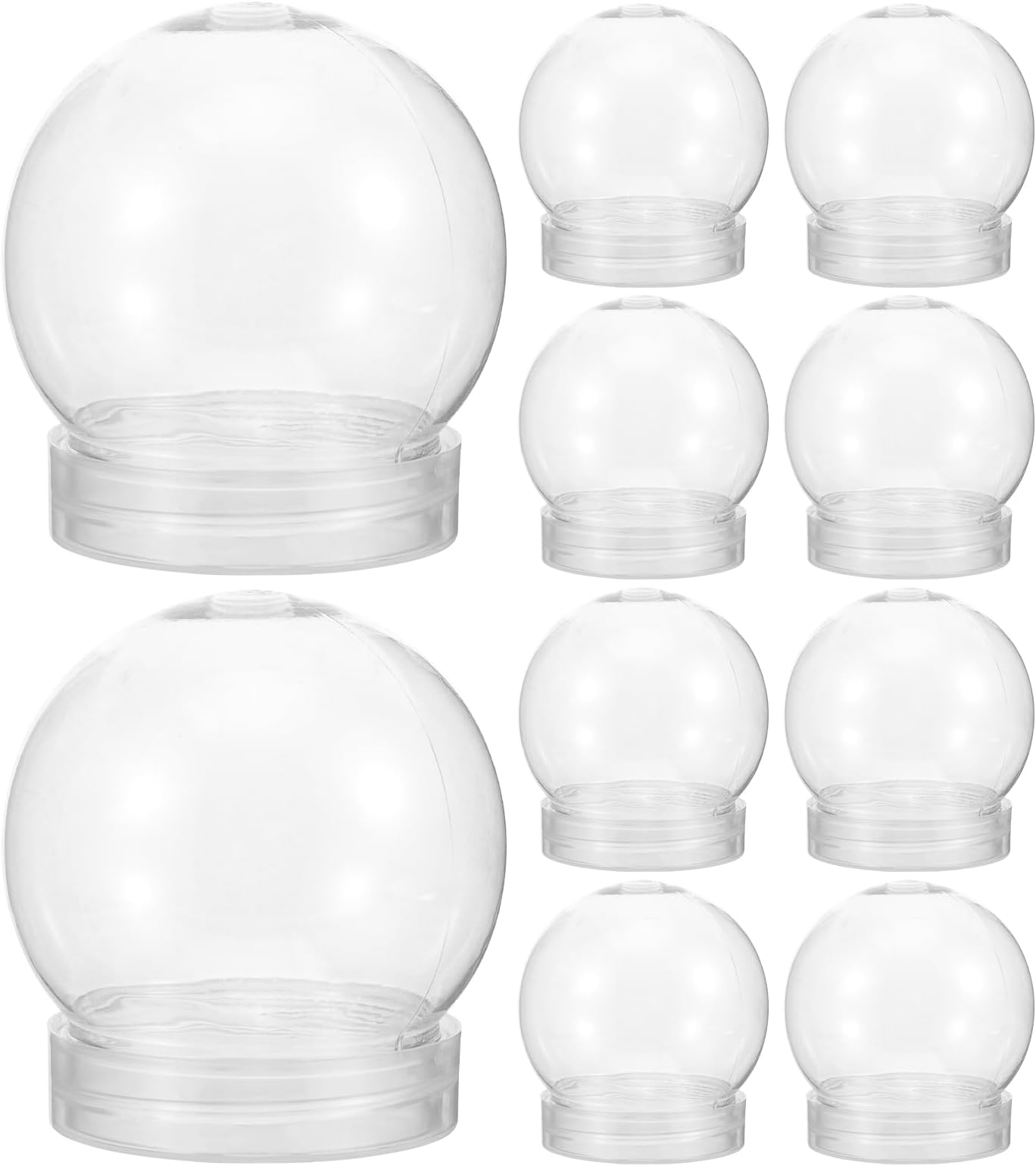 6 Pieces 4 Inch Plastic Snow Globes Clear Water Globes with Screw Off Cap DIY Snow