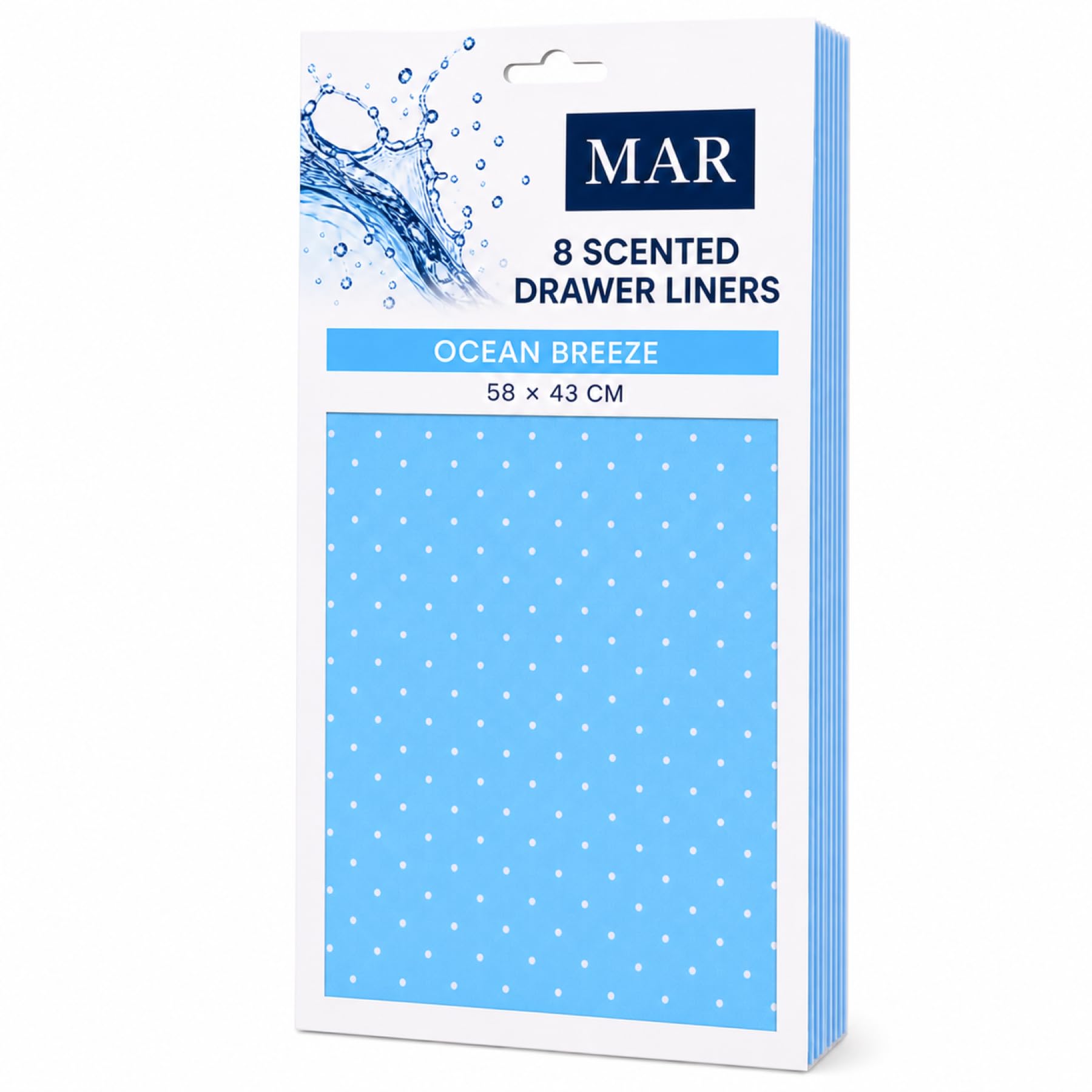 MAR Ocean Breeze Scented Drawer Liners 8 Pack Wardrobe Freshener 58x43cm