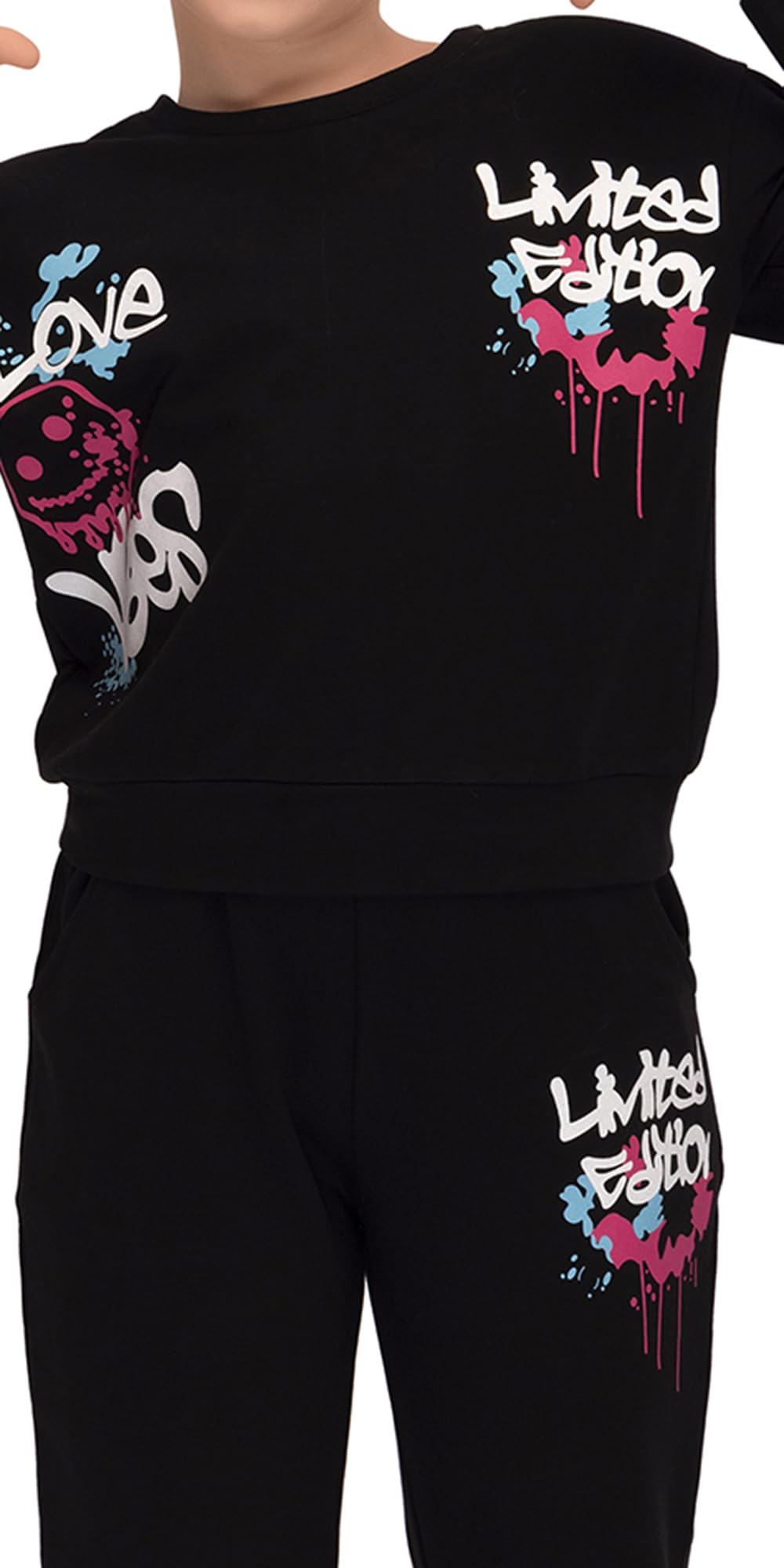 Laughing Kids Black Full Sleeves Track Night Suits For Girls LK-TR-25077 (9 to 10 Years) 4