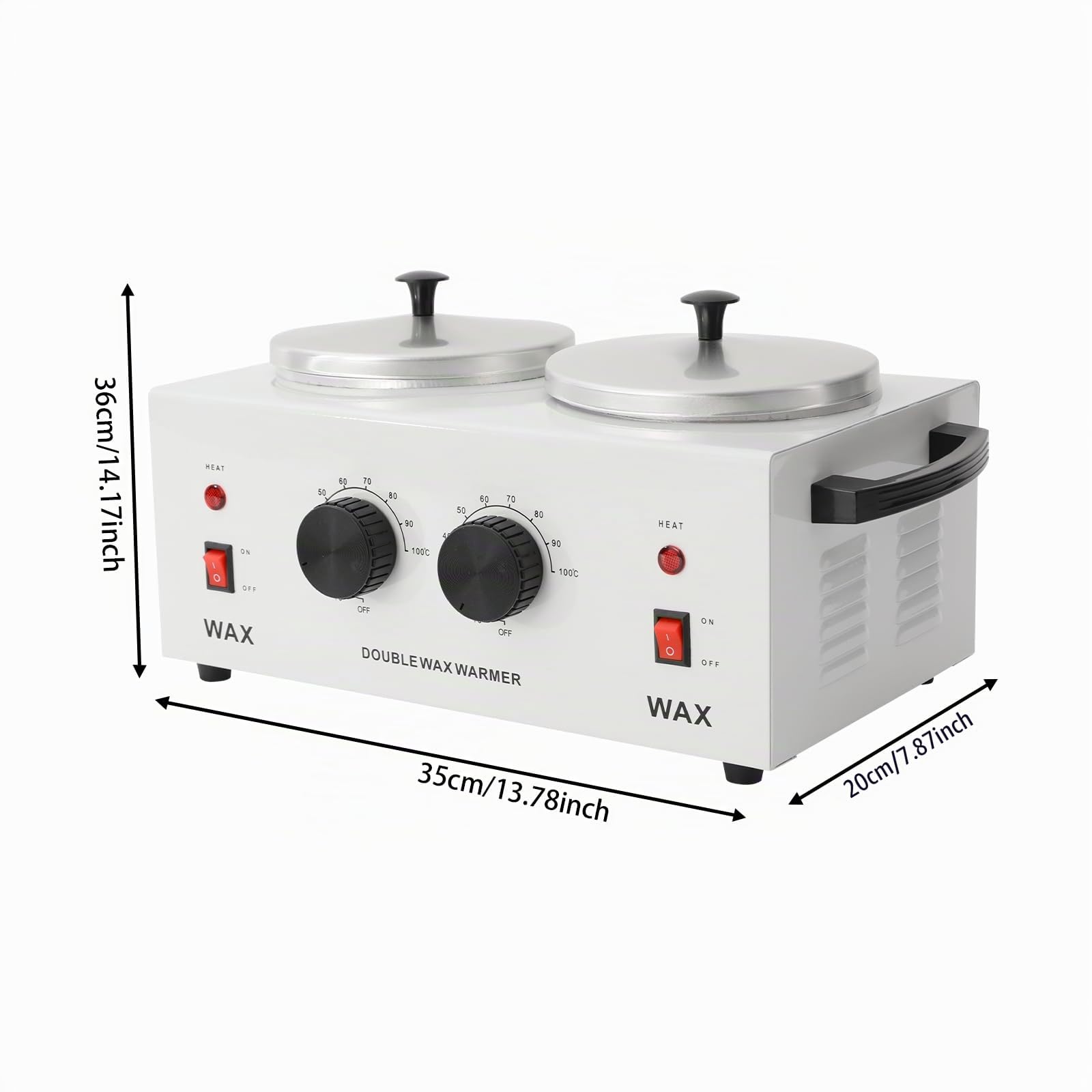 Scaldacera a doppio vaso 800 ml – 200 W elettrico con controllo della temperatura indipendente 0-100 ℃ per la casa, saloni di bellezza, spa