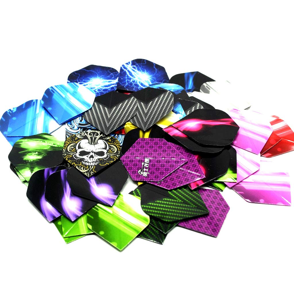 Haosell Lot De 60 Ailettes De Fléchettes – 20 Designs Variés (Blanc, Noir, Rose, Rouge, Violet, Bleu, Vert) – Standard Pour Fléchettes Souples Et Acier