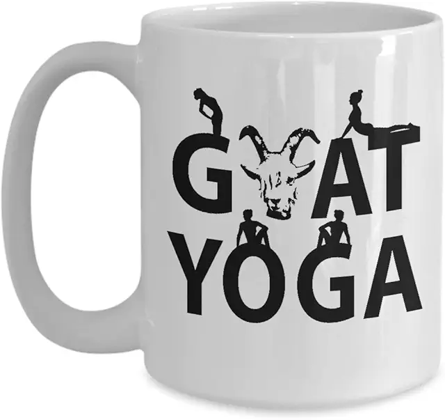 Freedomlook Goat Yoga Coffee Mug - 15 oz Ceramic Mug for Yoga & Goat Lovers
