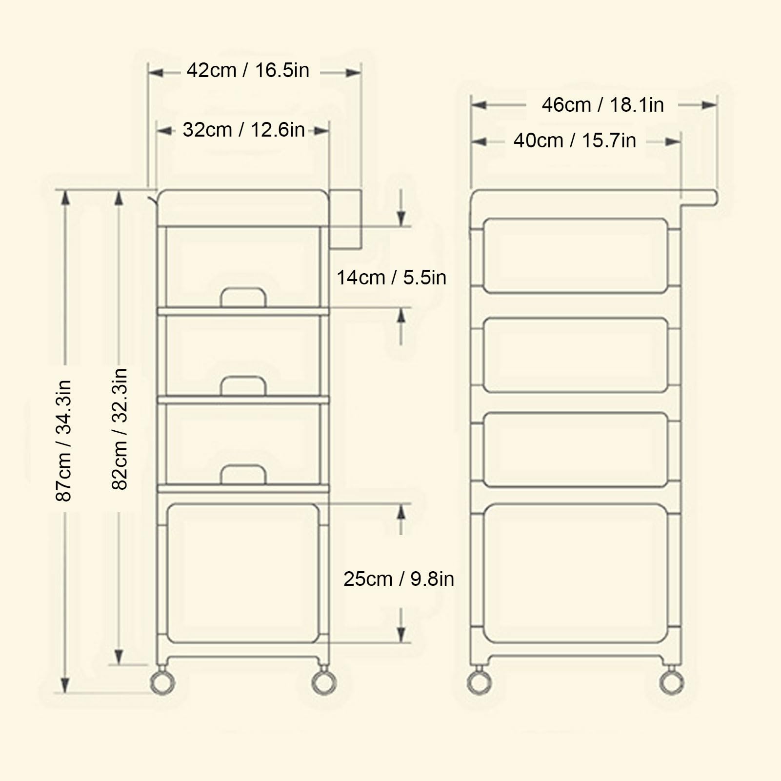Carrello Porta Pannolini per Bambini con Ruote Carrello con Maniglia Rinforzata Carrello Multistrato per Riporre i Pannolini Organizer per Riporre i Pannolini Essenziali