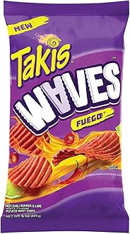 Takis waves fuego hot chili pepper lime flavor chips 227g pack of 12
