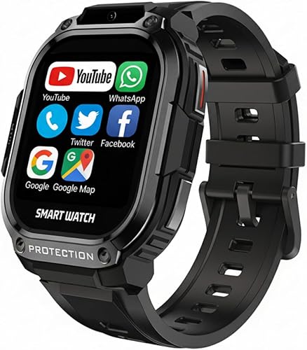 4G LTE - Reloj inteligente con GPS para hombres y mujeres, tarjeta SIM (respuestahacer llamadas), 2 GB+16 GB, rastreador de actividad Android 8.1