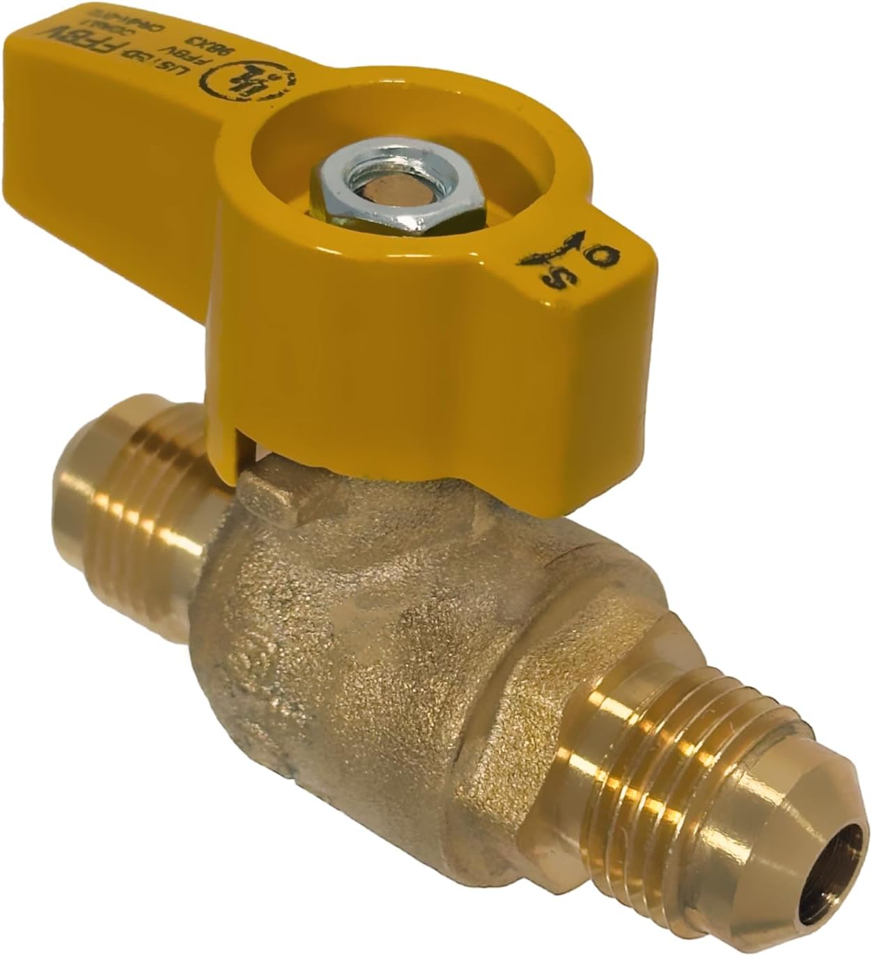 3/8 inch Flare X 3/8 inch Flare Gas Valve, 1/4 inch Turn - Propane and Natural Gas, 1 Piece