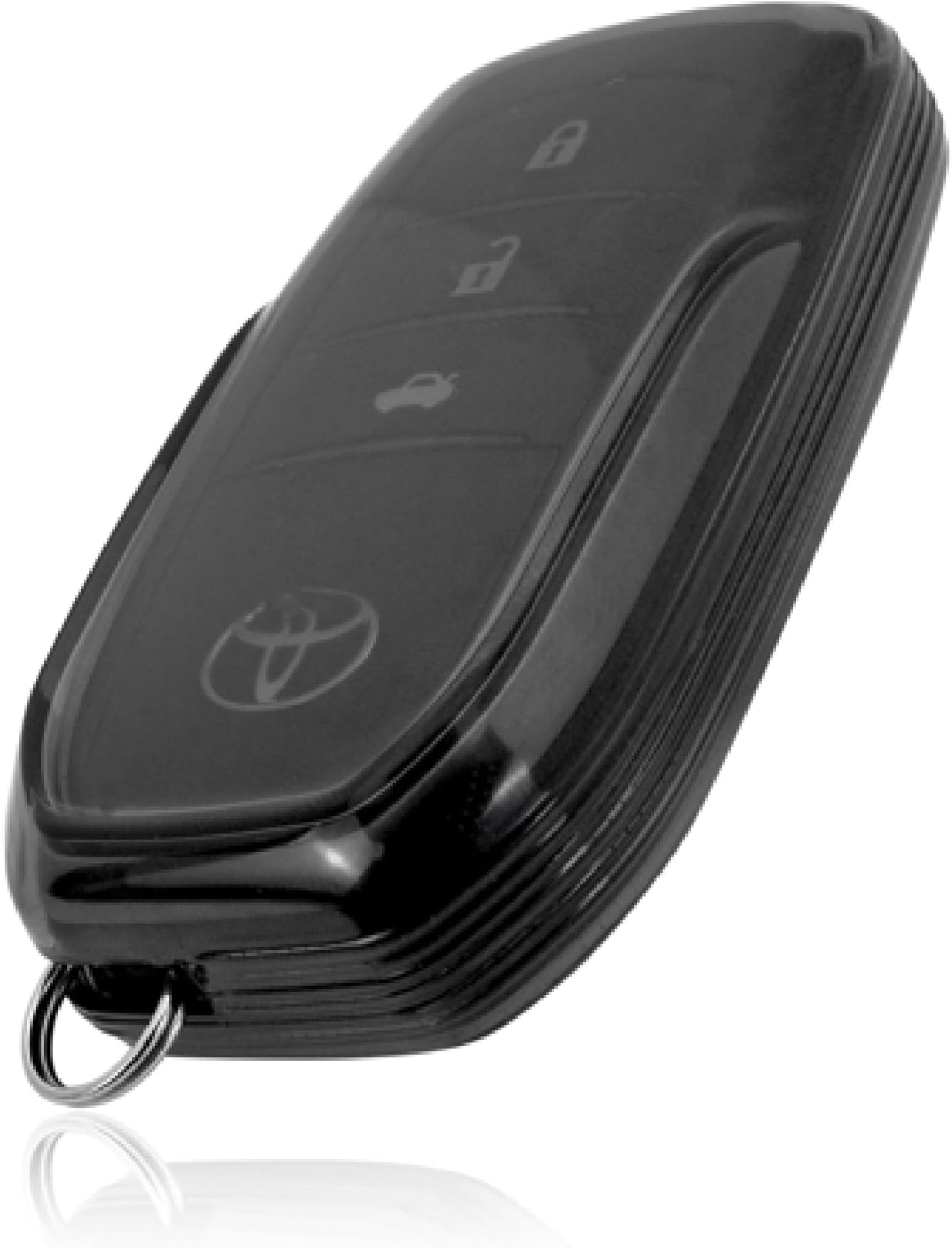 JVCV® Soft TPU Transparent Cover Compatible with Toyota Fortuner, Hilux, Innova Crysta, Fortuner Legender, Innova HyCross, Land Cruiser 2B/3B Smart Key (Transparent Black)