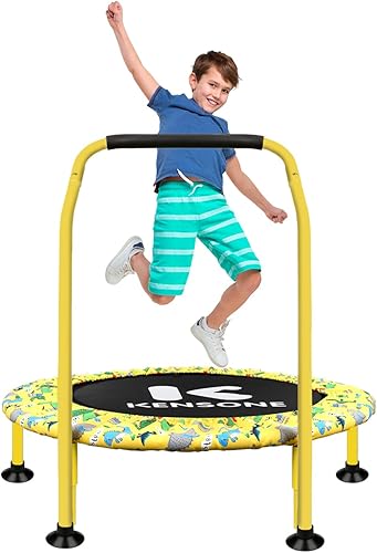 36" Mini Trampoline for Kids, UT-Bar Indoor Small Recreational Trampoline for Toddlers with Foam Handle and Leg Suction Cups disponible en Yaxa Mexico