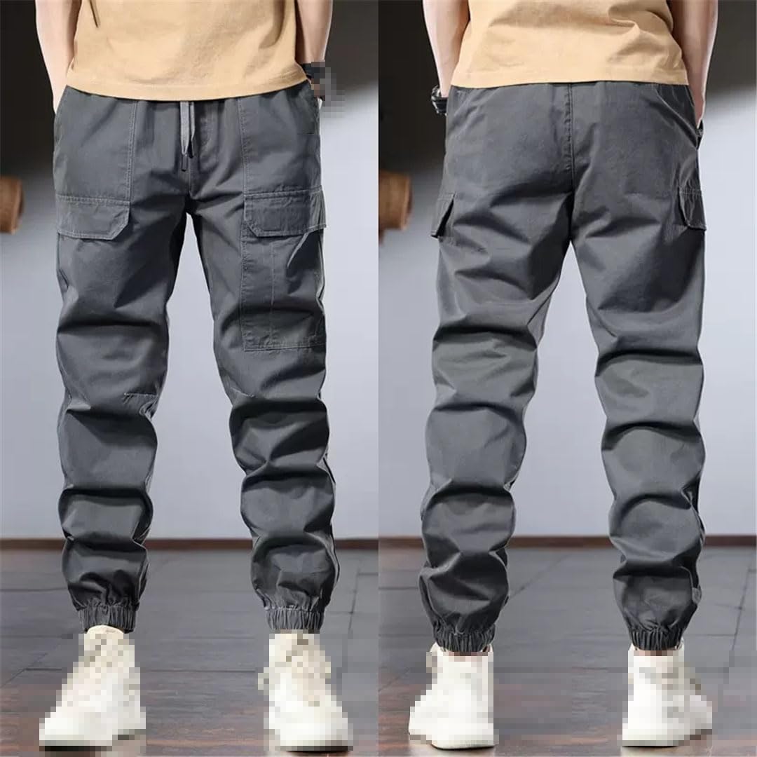 Vogrtcc Pantalones Cargo para Hombre Pantalones Tácticos Informales Sueltos con Cintura Elástica