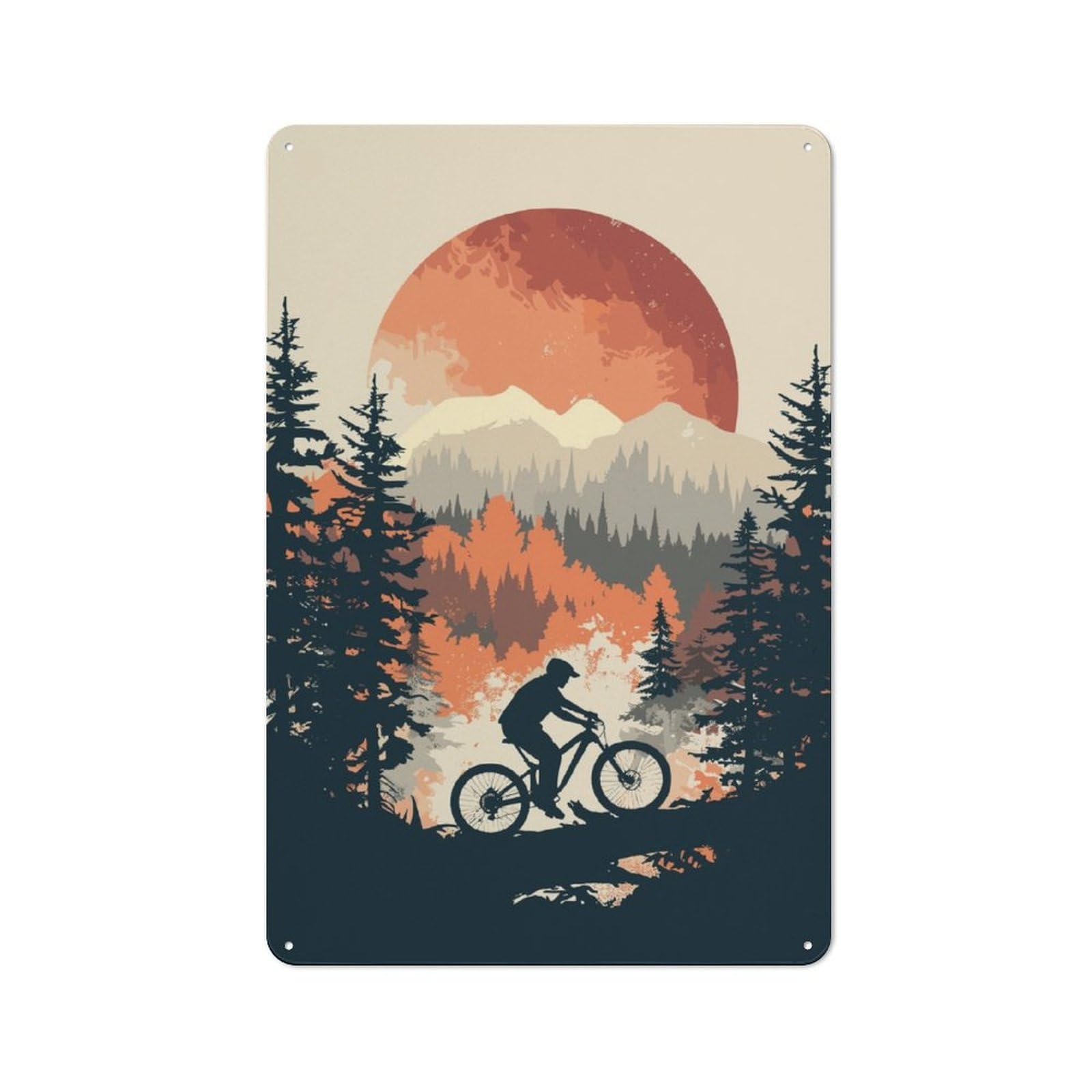 Junmoney Vintage Mountainbike Rustic Metal Sign 30X20cm For Lounge Or Reading Corner, For Reading Corner Decorators