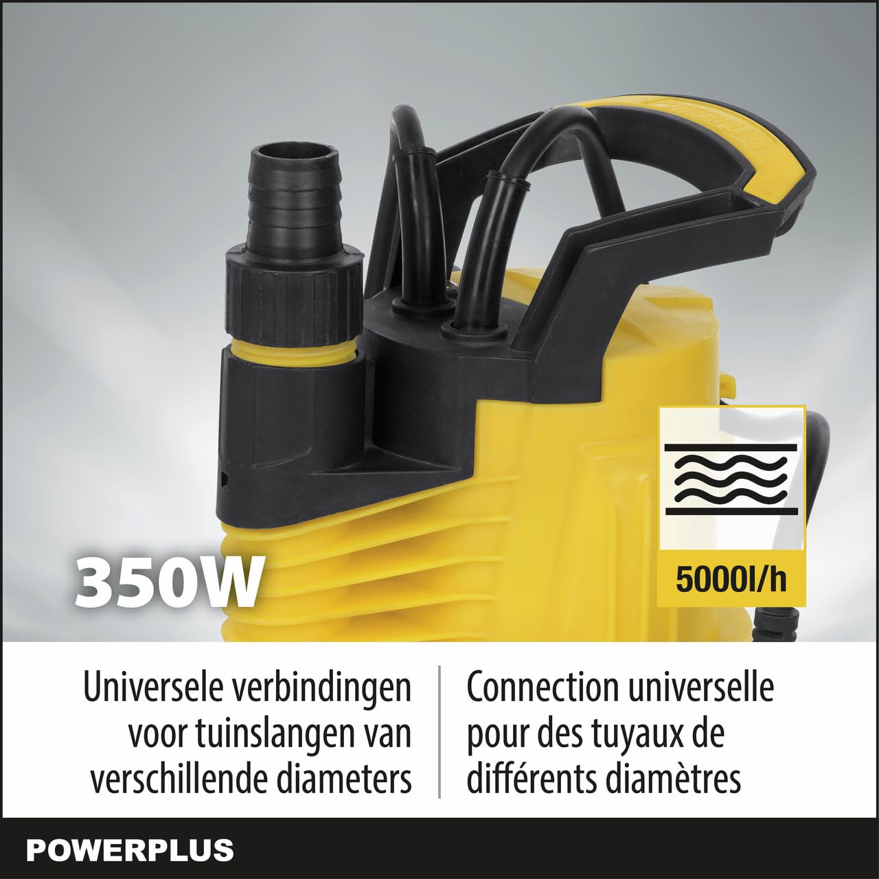 POWERPLUS Bomba sumergible POWXG9502-350w y un caudal de 5000 l/hour